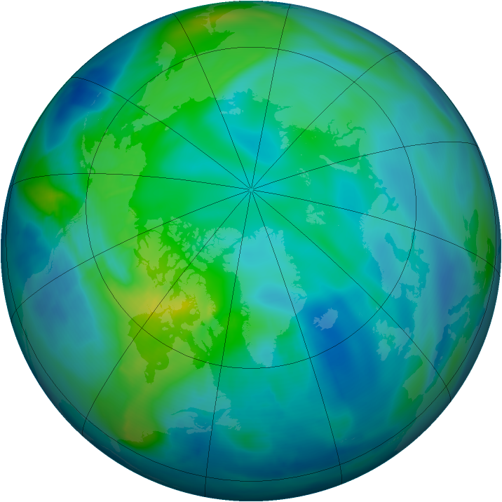 Arctic ozone map for 28 October 2008